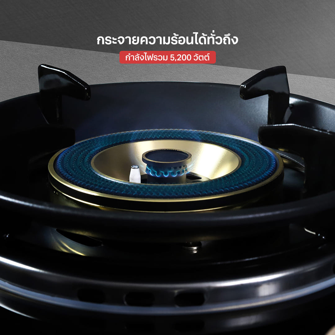 เตาแก๊สแบบฝัง 2 หัว EVE EVERCOOK SMART III 73 ซม. สีดำ
